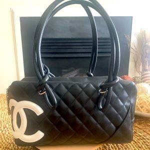 Authentic Chanel Cambone Bowler, CLEAN leather without tears or color flaws.